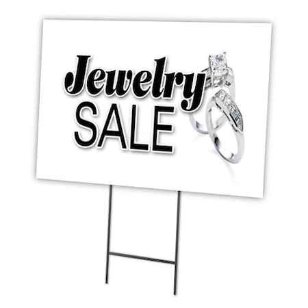 Signmission Jewelry Sale Yard Sign & Stake outdoor plastic coroplast window, C-1216-DS-Jewelry Sale C-1216-DS-Jewelry Sale